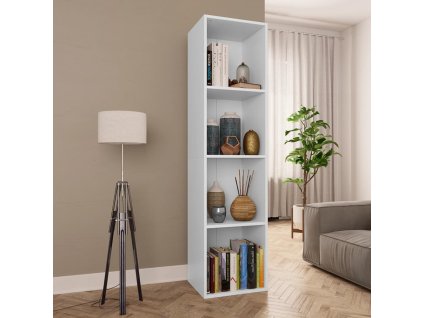 vidaXL Knižnica/TV skrinka, biela 36x30x143 cm, kompozitné drevo