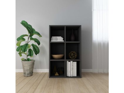vidaXL Knižnica/komoda, čierna 66x30x97,8 cm, kompozitné drevo