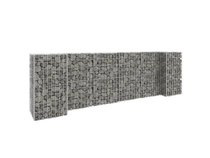 vidaXL Gabiónový kvetináč v tvare H, oceľový drôt 260x40x80 cm