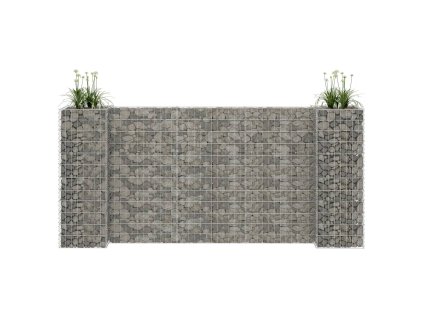 vidaXL Gabiónový kvetináč v tvare H, oceľový drôt 260x40x120 cm