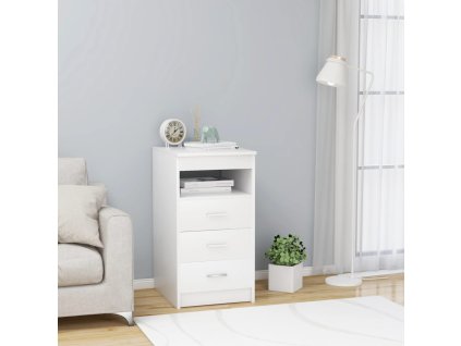 vidaXL Skrinka so zásuvkami, biela 40x50x76 cm, kompozitné drevo