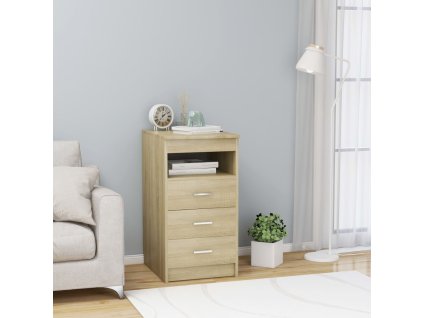 vidaXL Skrinka so zásuvkami, dub sonoma 40x50x76 cm, kompozitné drevo