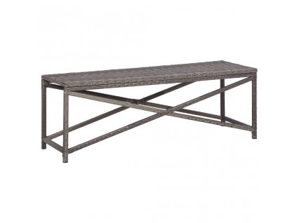 vidaXL Záhradná lavica sivá 120 cm polyratanová