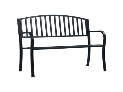 vidaXL Záhradná lavička 125 cm, čierna, oceľ