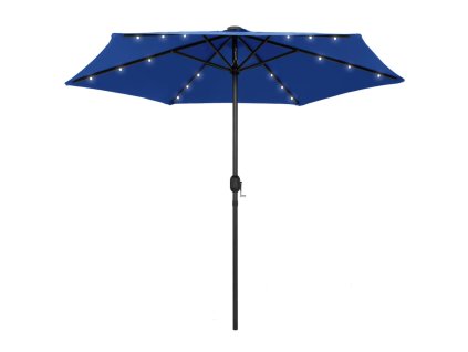 vidaXL Slnečník s LED a hliníkovou tyčou 270 cm, azúrovo modrý
