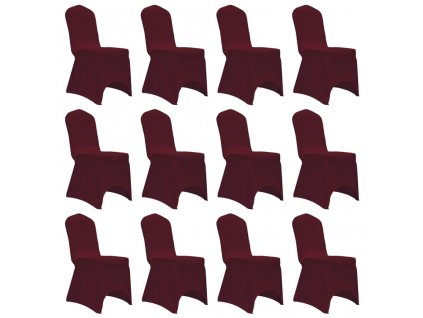 vidaXL Návleky na stoličku burgundské červené 12 ks naťahovacie