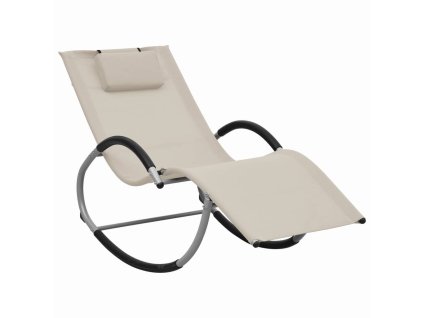 vidaXL Záhradné ležadlo s vankúšom krémové textilén