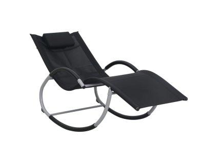 vidaXL Záhradné ležadlo s vankúšom čierne textilénové