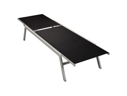 vidaXL Záhradné ležadlo, oceľ a textilén, čierne