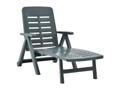 vidaXL Skladacie ležadlo, plast, zelené