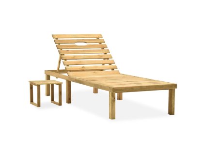 vidaXL Záhradné ležadlo so stolom impregnované borovicové drevo