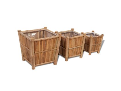 Bambusový vyvýšený záhon s nylónovou vložkou 3 ks