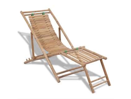 vidaXL Vonkajšie kreslo na terasu s opierkou na nohy, bambus