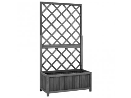 vidaXL Záhradný kvetináč s mriežkou čierny 70x30x135 cm jedľové drevo