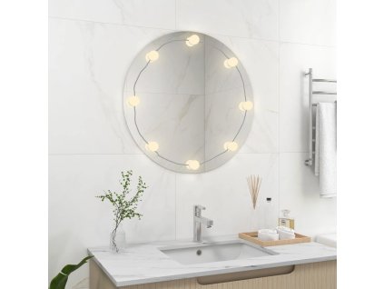 vidaXL Nástenné zrkadlo s LED svetlami okrúhle sklo