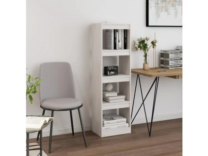 vidaXL Knižnica/deliaca stena biela 40x30x135,5 cm masívna borovica