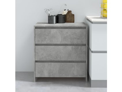 vidaXL Komoda betónová sivá 70x41x75 cm drevotrieska
