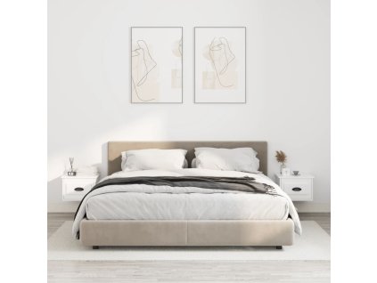 vidaXL Nástenné nočné stolíky 2 ks biele 41,5x36x28cm