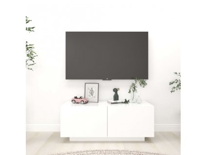 vidaXL TV skrinka biela 100x35x40 cm drevotrieska