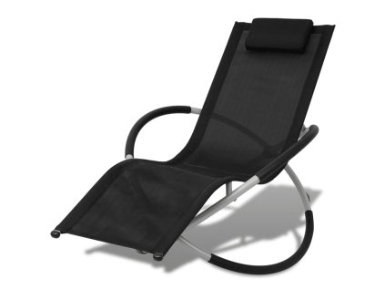 vidaXL Geometrické záhradné ležadlo, oceľ, čierna a sivá