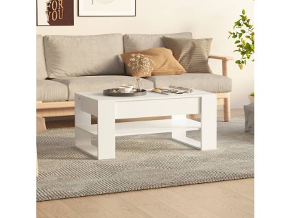 vidaXL Konferenčný stolík biely 102x55x45 cm spracované drevo