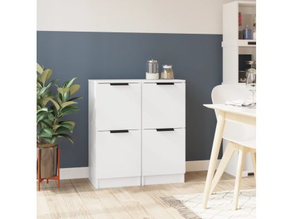 vidaXL Komody 2 ks biele 30x30x70 cm spracované drevo