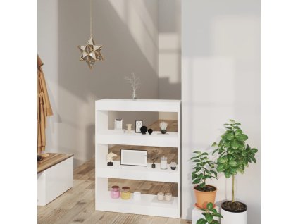 vidaXL Skriňa na knihy/priehradka biela 80x30x103 cm spracované drevo