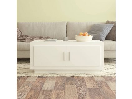 vidaXL Konferenčný stolík biely 102x50x45 cm spracované drevo