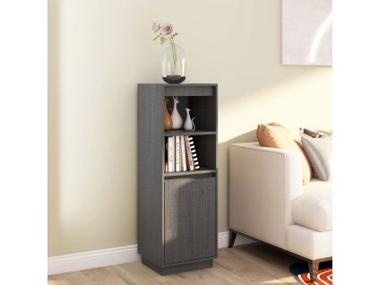 vidaXL Komoda sivá 37x34x110 cm masívna borovica