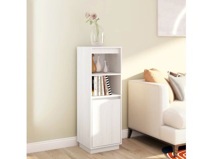 vidaXL Komoda biela 37x34x110 cm masívna borovica