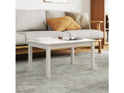 vidaXL Konferenčný stolík biely 80x50x40 cm borovicový masív