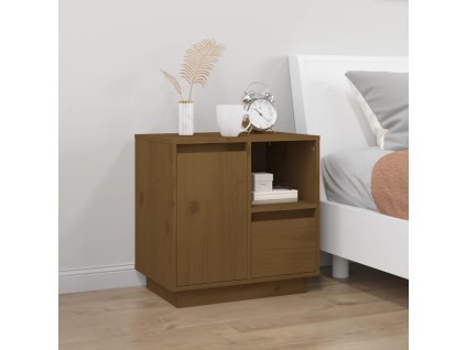 vidaXL Nočný stolík medovohnedý 50x34x50 cm masívne borovicové drevo