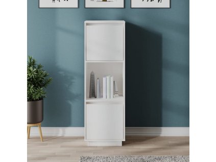 vidaXL Komoda biela 38x35x117 cm masívna borovica