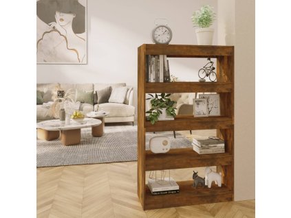vidaXL Knižnica/deliaca stena tmavý dub 80x30x135 cm drevotrieska