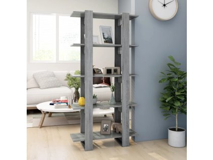 vidaXL Knižnica/deliaca stena sivý dub sonoma 80x30x160cm drevotrieska