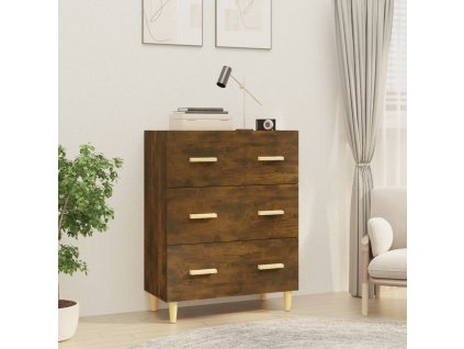 vidaXL Komoda dymový dub 70x34x90 cm spracované drevo