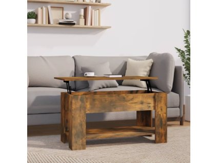 vidaXL Konferenčný stolík dymový dub 101x49x52 cm spracované drevo