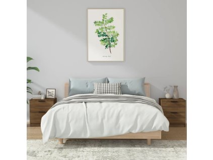 vidaXL Nočné stolíky 2 ks hnedý dub spracované drevo