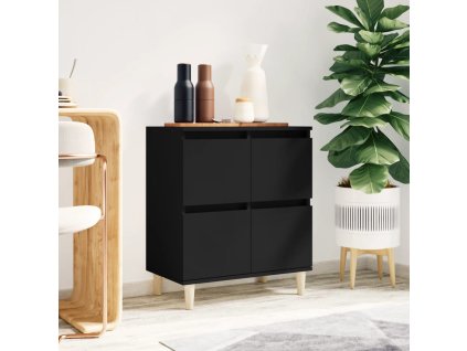 vidaXL Komoda čierna 60x35x70 cm spracované drevo