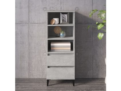 vidaXL Vysoká skrinka betónová sivá 40x36x110 cm spracované drevo