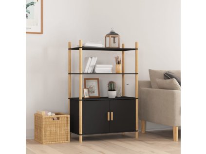 vidaXL Vysoká skrinka Čierna 80x40x121 cm spracované drevo