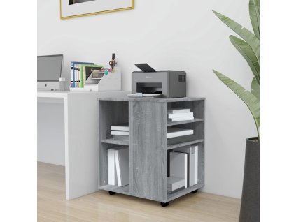 vidaXL Skrinka na kolieskach sivá sonoma 60x53x72 cm spracované drevo