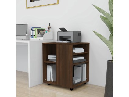 vidaXL Skrinka na kolieskach hnedý dub 60x53x72 cm spracované drevo