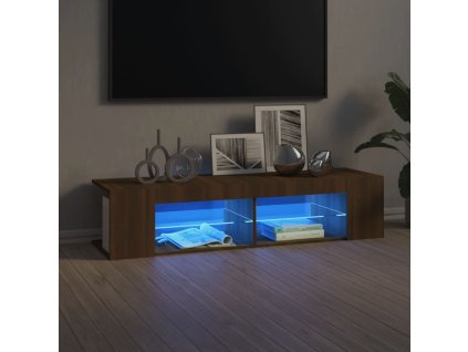vidaXL TV skrinka s LED, hnedý dub 135x39x30 cm
