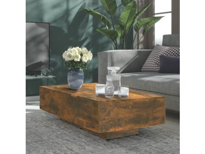 vidaXL Konferenčný stolík dymový dub 115x60x31 cm spracované drevo