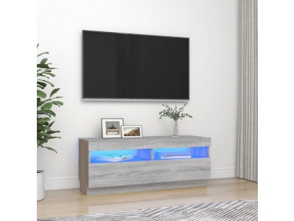 vidaXL TV skrinka s LED, sivý dub sonoma 100x35x40 cm