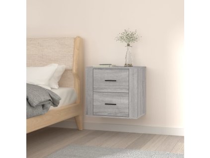 vidaXL Nástenný nočný stolík sivý dub sonoma 50x36x47 cm