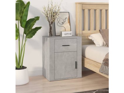vidaXL Nočný stolík betónový sivý 50x36x60 cm spracované drevo
