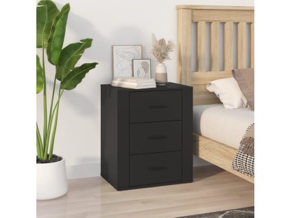 vidaXL Nočný stolík čierny 50x36x60 cm spracované drevo
