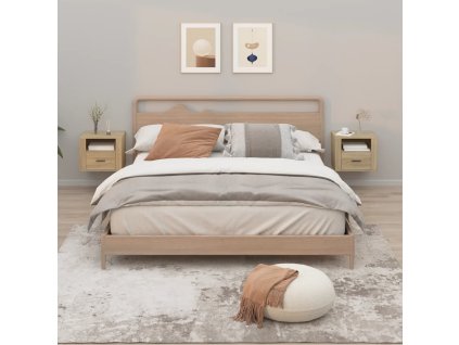 vidaXL Nástenné nočné stolíky 2 ks dub sonoma 50x36x40 cm